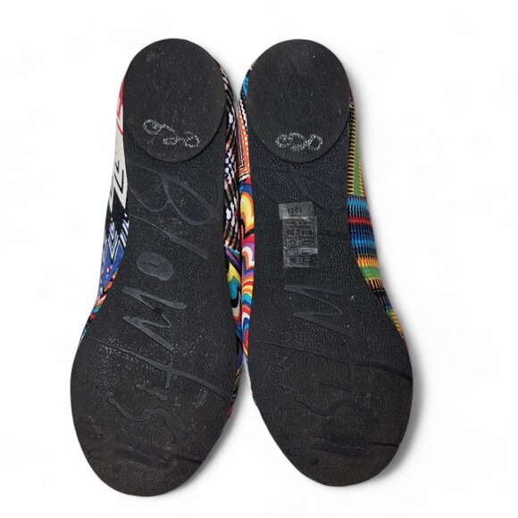 Blowfish Palma Ballet Flats Women's Boho Pleated Edge Festive Geo Pattern 7.5 - Picture 9 of 10